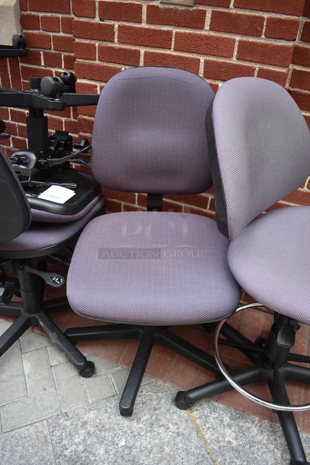 8 Various Purple Office Chairs on Casters; 1 Has Foot Bar. 19x24x40, 21x22x40. 8 Times Your Bid! (Midtown 2: Atrium) - Image 3 of 4