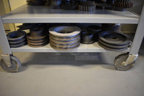 Metal Cart w/ Various Parts and Pieces Contents on Commercial Casters. 34x21x39. (Midtown 2: Room 130) - Image 6 of 6