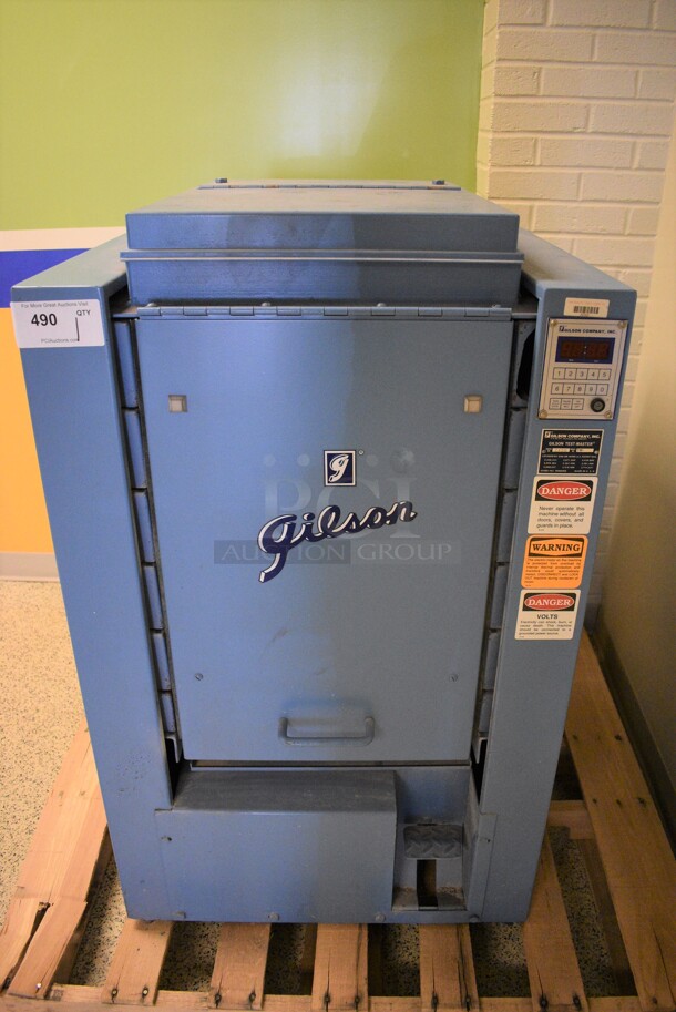 Gilson Model TM-3 Blue Metal Test Master Testing Screen Machine. 26.5x31.5x43. (Midtown 2: Hallway)