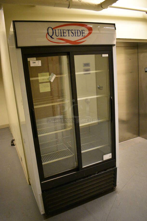 NICE! Easycon Model ESC-1000RD Metal Commercial 2 Door Reach In Cooler Merchandiser w/ Poly Coated Racks and Sliding Doors. 115 Volts, 1 Phase. 42x30x81. (Midtown 2: Room 130) - Image 3 of 6