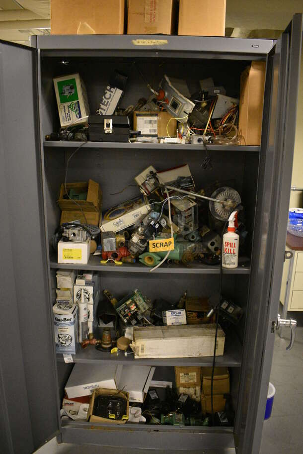 Gray Metal 2 Door Filing Cabinet. Does Not Include Contents. 36x18x72. (Midtown 2: Room 130) - Image 4 of 4