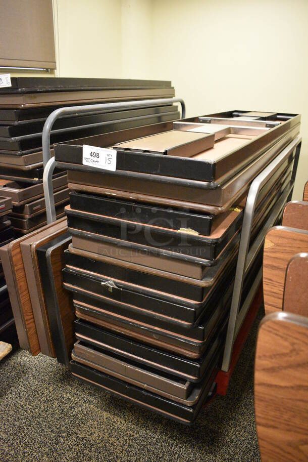 15 Wood Pattern and Gray Folding Tables. Does NOT Include Cart. 72x18x30. 15 Times Your Bid! (Midtown 2: Second Floor: Room 206D) - Image 3 of 5
