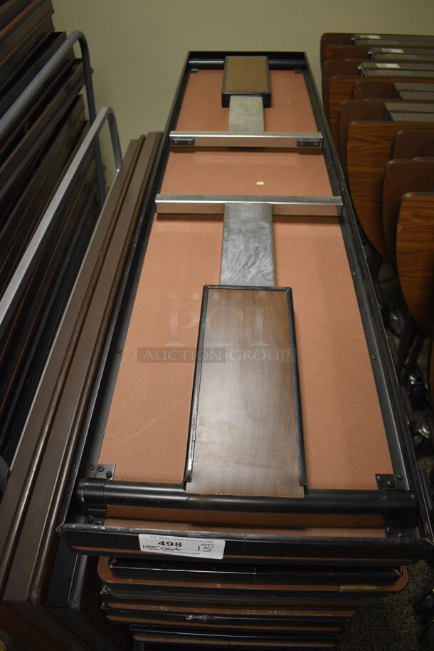 15 Wood Pattern and Gray Folding Tables. Does NOT Include Cart. 72x18x30. 15 Times Your Bid! (Midtown 2: Second Floor: Room 206D) - Image 4 of 5