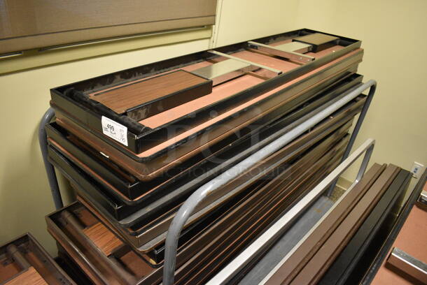 16 Wood Pattern and Gray Folding Tables. Does NOT Include Cart. 72x18x30. 16 Times Your Bid! (Midtown 2: Second Floor: Room 206D) - Image 1 of 4