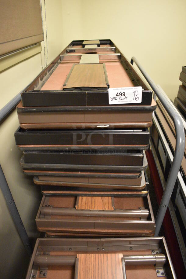 16 Wood Pattern and Gray Folding Tables. Does NOT Include Cart. 72x18x30. 16 Times Your Bid! (Midtown 2: Second Floor: Room 206D) - Image 2 of 4