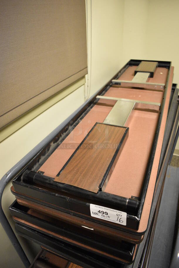 16 Wood Pattern and Gray Folding Tables. Does NOT Include Cart. 72x18x30. 16 Times Your Bid! (Midtown 2: Second Floor: Room 206D) - Image 3 of 4