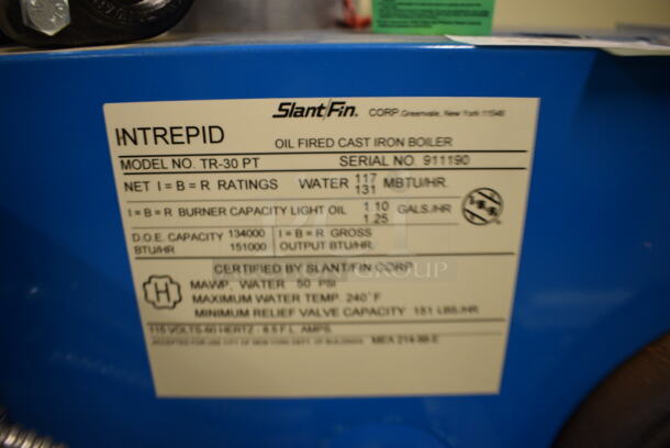 Slant Fin Model TR-30 PT Metal Oil Fired Cast Iron Boiler. 25x30x33. Unit Will Be Unhooked and Removed Before Pick Up Day. (Midtown 2: Room 130) - Image 6 of 7