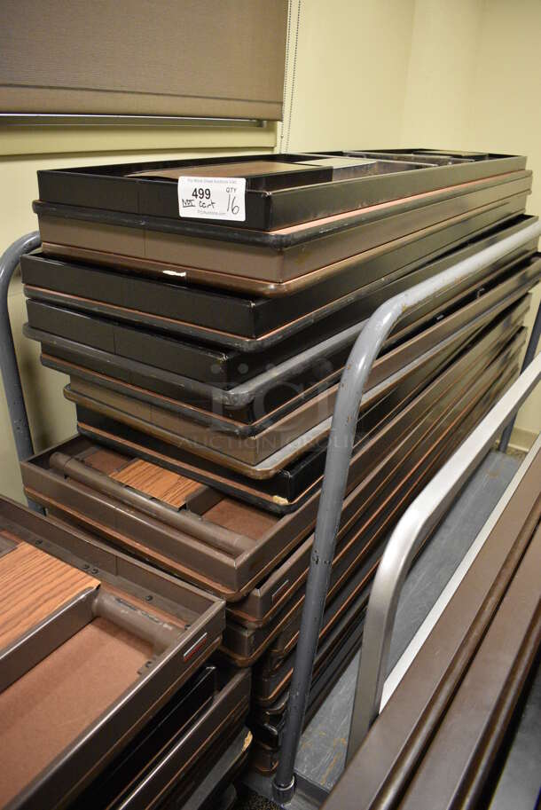 16 Wood Pattern and Gray Folding Tables. Does NOT Include Cart. 72x18x30. 16 Times Your Bid! (Midtown 2: Second Floor: Room 206D) - Image 4 of 4