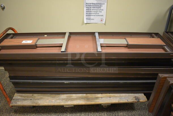 9 Wood Pattern and Gray Folding Tables. Does NOT Include Cart. 72x18x30. 9 Times Your Bid! (Midtown 2: Second Floor: Room 206D) - Image 2 of 4