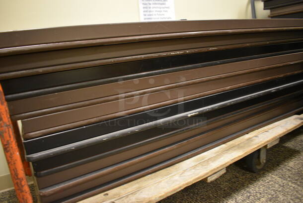 9 Wood Pattern and Gray Folding Tables. Does NOT Include Cart. 72x18x30. 9 Times Your Bid! (Midtown 2: Second Floor: Room 206D) - Image 3 of 4