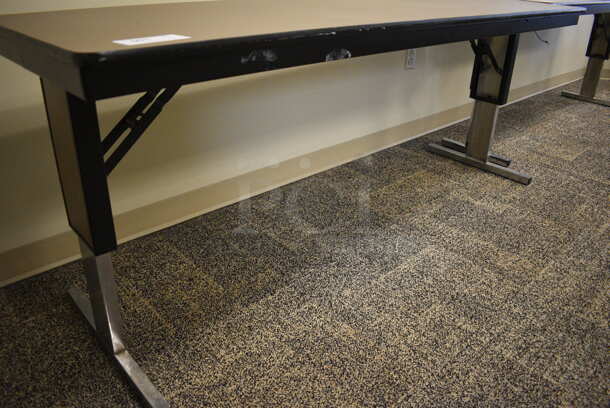 Wood Pattern Table. 72x24x29. (Midtown 2: Second Floor: Room 212) - Image 3 of 3