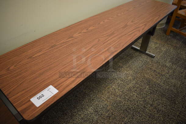 Wood Pattern Table. 72x18x29. (Midtown 2: Second Floor: Room 212) - Image 2 of 3