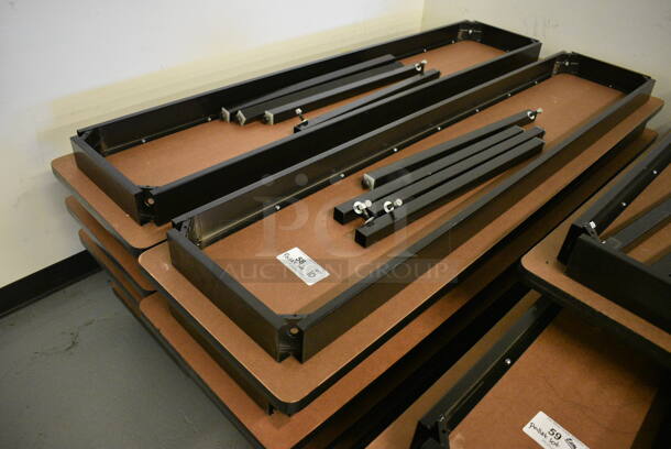 10 Wood Pattern Tables w/ Metal Legs. 72x18x4, Legs 27". 10 Times Your Bid! (Midtown 1: Room 122) - Image 3 of 3