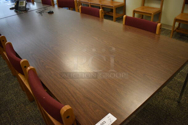2 Wood Pattern Tables. 48x108x27.5. 2 Times Your Bid! (Midtown 2: Second Floor: Room 212) - Image 3 of 5