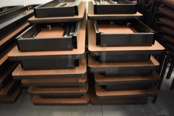 12 Wood Pattern Tables w/ Metal Legs. 72x18x4, 48x18x4. Legs 27". 12 Times Your Bid! (Midtown 1: Room 122) - Image 3 of 4
