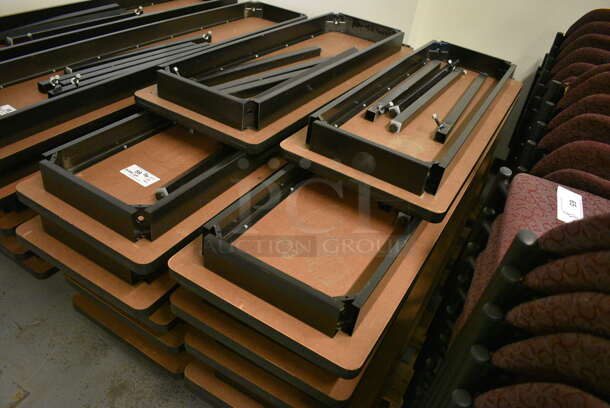 12 Wood Pattern Tables w/ Metal Legs. 72x18x4, 48x18x4. Legs 27". 12 Times Your Bid! (Midtown 1: Room 122) - Image 4 of 4