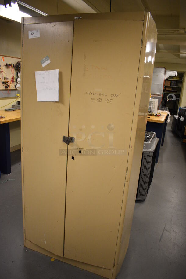 Lyon Tan Metal 2 Door Filing Cabinet. Does Not Include Contents. 36x21x78. (Midtown 2: Room 130) - Image 3 of 5