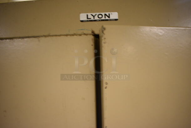 Lyon Tan Metal 2 Door Filing Cabinet. Does Not Include Contents. 36x21x78. (Midtown 2: Room 130) - Image 4 of 5