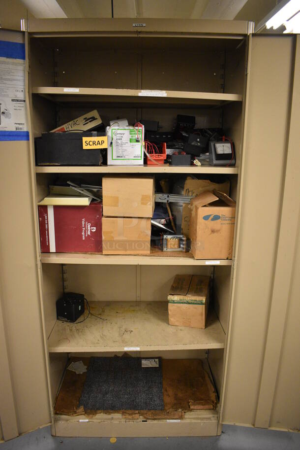 Lyon Tan Metal 2 Door Filing Cabinet. Does Not Include Contents. 36x21x78. (Midtown 2: Room 130) - Image 5 of 5