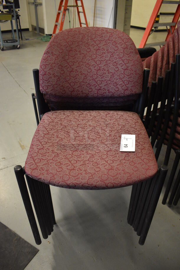 7 Maroon Patterned Chairs. Stock Pictures Used. 19x18x32. 7 Times Your Bid! (Midtown 1: Room 122)