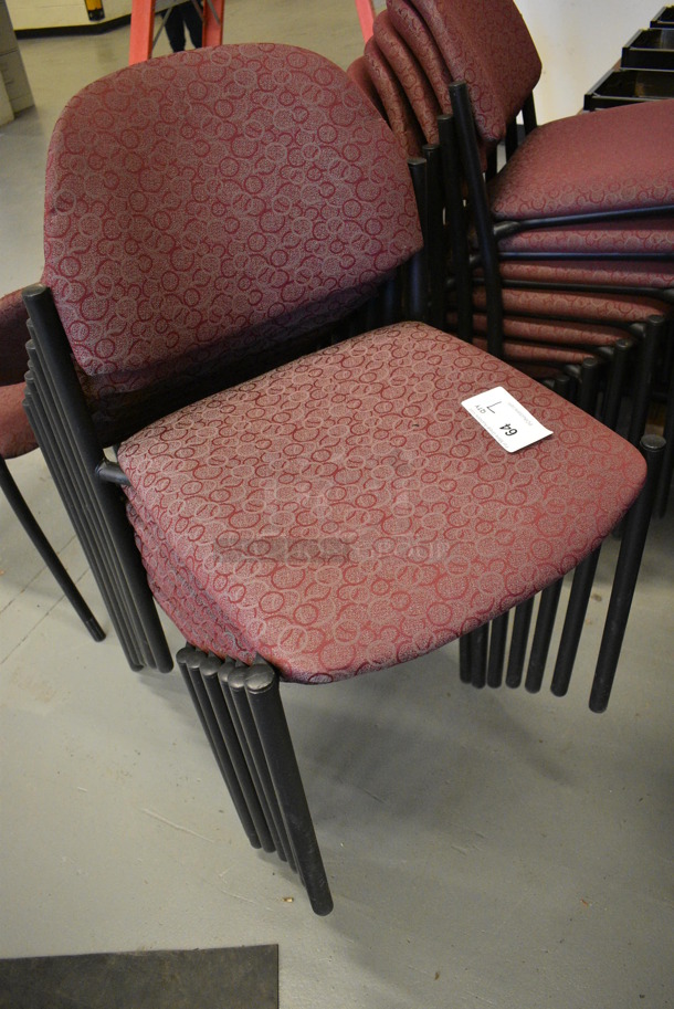 7 Maroon Patterned Chairs. Stock Pictures Used. 19x18x32. 7 Times Your Bid! (Midtown 1: Room 122) - Image 2 of 5