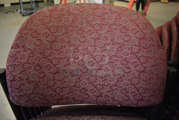 7 Maroon Patterned Chairs. Stock Pictures Used. 19x18x32. 7 Times Your Bid! (Midtown 1: Room 122) - Image 3 of 5