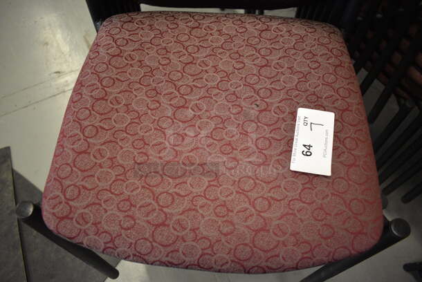 7 Maroon Patterned Chairs. Stock Pictures Used. 19x18x32. 7 Times Your Bid! (Midtown 1: Room 122) - Image 4 of 5