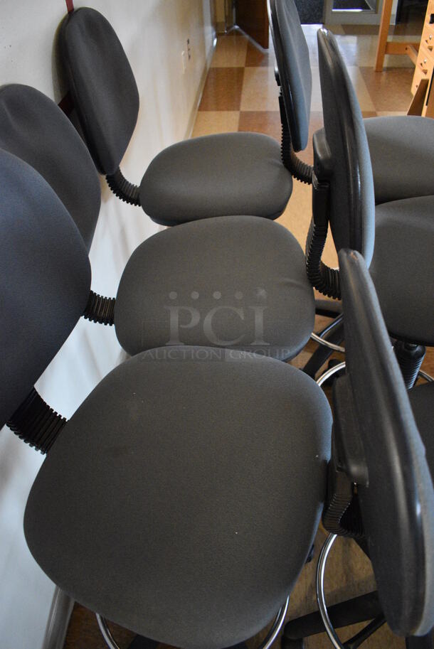 6 Gray Drafting Height Office Chairs on Casters. 18x20x44. 6 Times Your Bid! (Midtown 2: Second Floor: Room 216) - Image 4 of 4