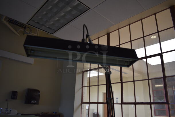 Wooden Drafting Table w/ 5 Drawers and Attached Metal Light. 60x40x68. Table: 60x39x37.5. (Midtown 2: Second Floor: Room 216) - Image 4 of 7