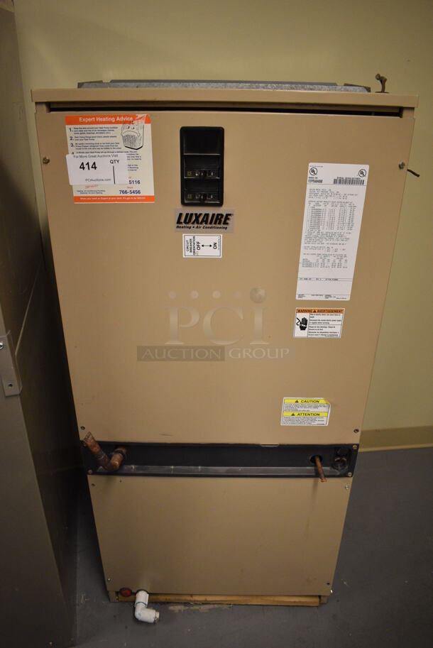 Luxaire Model F2FP048H06B Metal Floor Style Electric Powered Furnace. 208/240 Volts, 1 Phase. 24x23x51. Unit Will Be Unhooked and Removed Before Pick Up Day. (Midtown 2: Room 130)