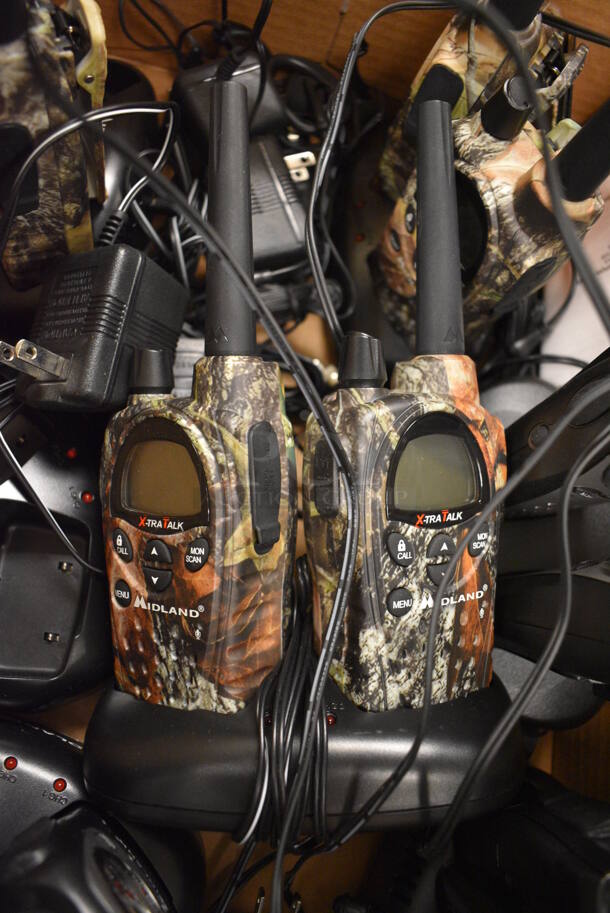 ALL ONE MONEY! Lot of 6 Sets of Midland Walkie Talkies on Charging Bases. 5.5x3x9. (Midtown 2: Room 105) - Image 4 of 7