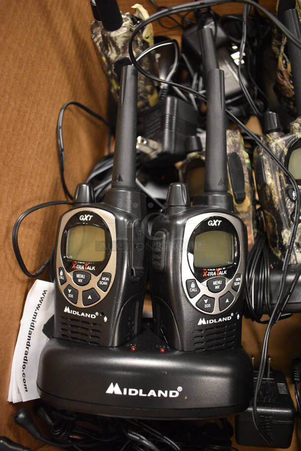 ALL ONE MONEY! Lot of 6 Sets of Midland Walkie Talkies on Charging Bases. 5.5x3x9. (Midtown 2: Room 105) - Image 5 of 7