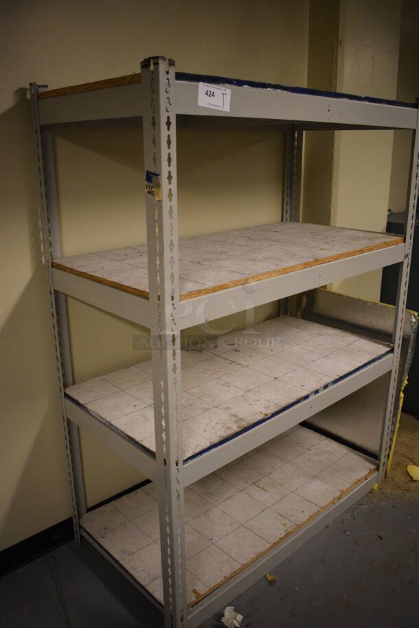 Tan Metal 4 Tier Shelving Unit. 49x25x64. (Midtown 2: Room 130) - Image 2 of 4