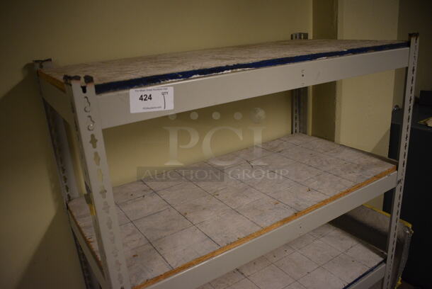 Tan Metal 4 Tier Shelving Unit. 49x25x64. (Midtown 2: Room 130) - Image 3 of 4