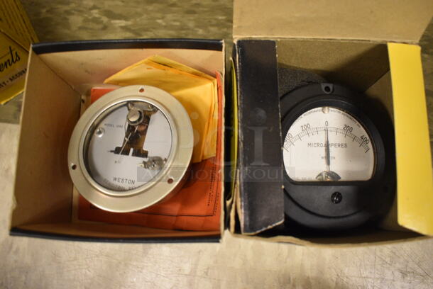 2 IN ORIGINAL BOX! Units; Microamperes Reader and Weston Sensitrol Relay. 3.5x3.5x2. 2 Times Your Bid! (Midtown 2: Room 105)