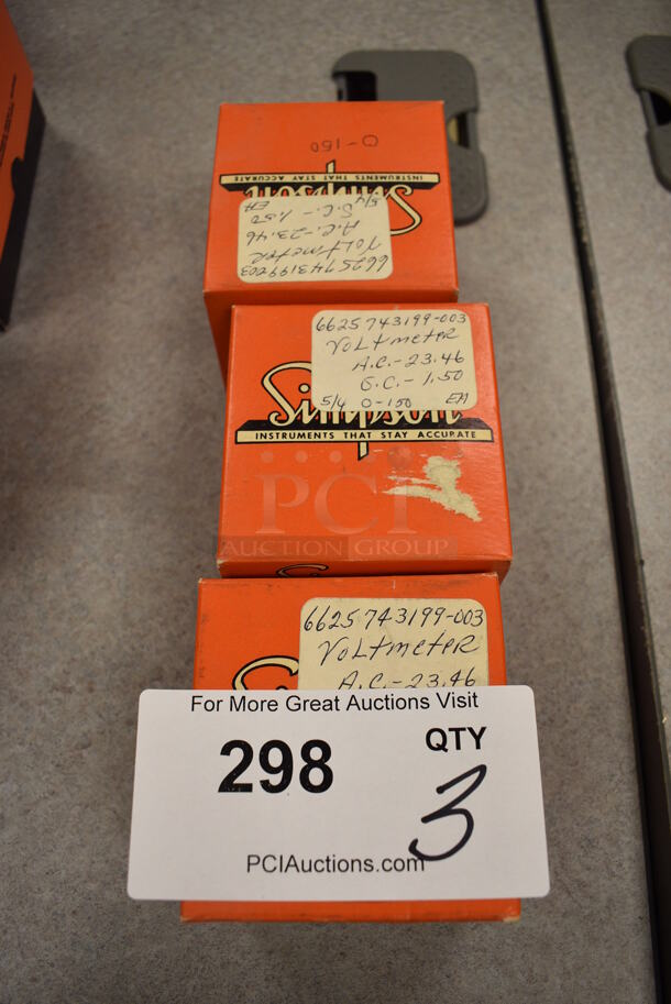3 BRAND NEW IN BOX! Simpson 155R Voltmeter. 2.5x2.5x3. 3 Times Your Bid! (Midtown 2: Room 105) - Image 3 of 3