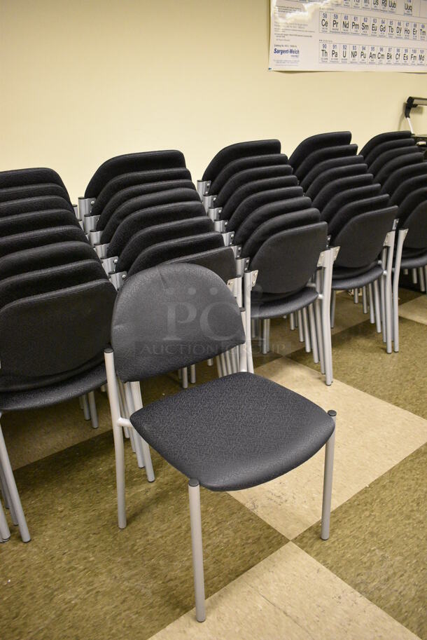 8 Black and Gray Stackable Chairs. Stock Picture Used. 19x18x32. 8 Times Your Bid! (Midtown 2: Room 105) - Image 8 of 9