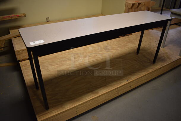 Gray Table on Metal Legs. 72x18x30. (Midtown 2: Room 130)