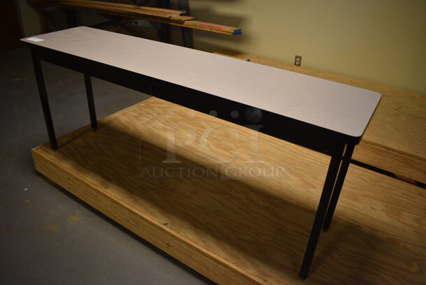 Gray Table on Metal Legs. 72x18x30. (Midtown 2: Room 130) - Image 2 of 3