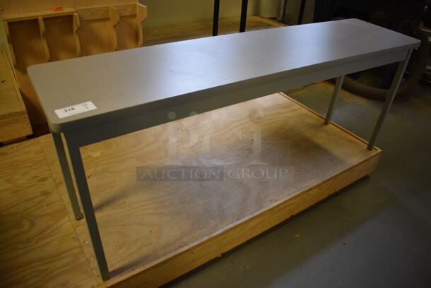Gray Table on Metal Legs. 72x18x30. (Midtown 2: Room 130) - Image 1 of 3