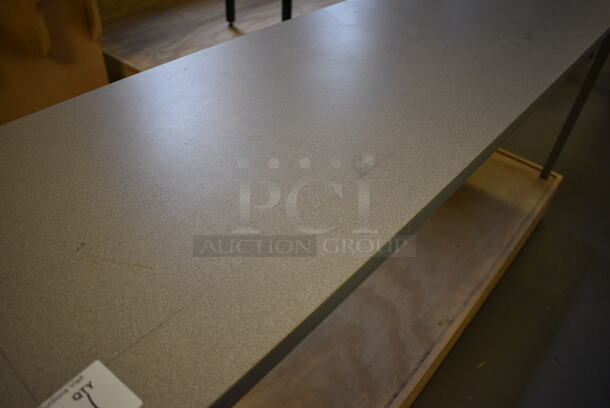 Gray Table on Metal Legs. 72x18x30. (Midtown 2: Room 130) - Image 2 of 3