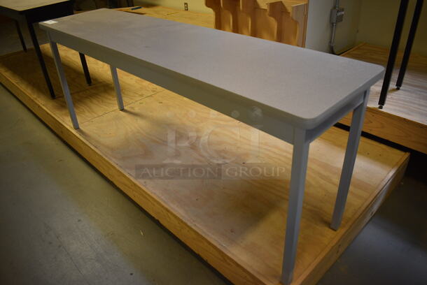 Gray Table on Metal Legs. 72x18x30. (Midtown 2: Room 130) - Image 3 of 3