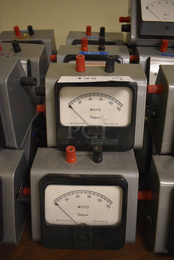7 Simpson Metal Countertop Watts Readers. 6x5x4.5. 7 Times Your Bid! (Midtown 2: Room 105) - Image 1 of 3