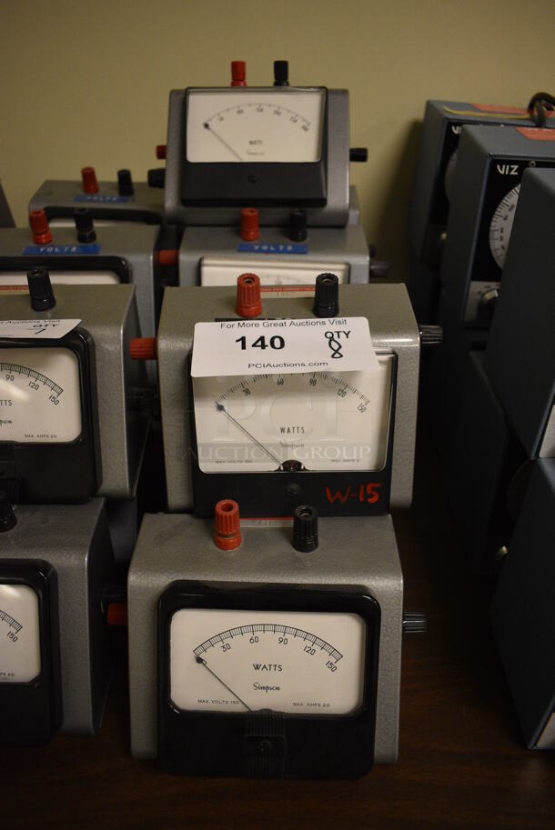 8 Simpson Metal Countertop Watts Readers. 6x5x4.5. 8 Times Your Bid! (Midtown 2: Room 105)