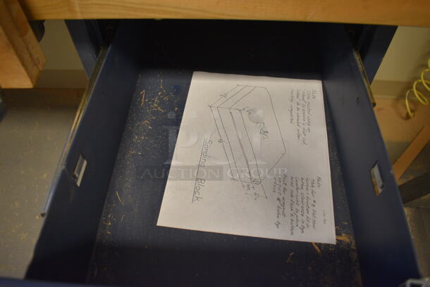 Desk w/ Butcher Block Tabletop and Metal 3 Drawer Filing Cabinet. 94x30x36. (Midtown 2: Room 130) - Image 7 of 11