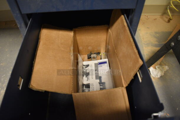 Desk w/ Butcher Block Tabletop and Metal 3 Drawer Filing Cabinet. 94x30x36. (Midtown 2: Room 130) - Image 9 of 11