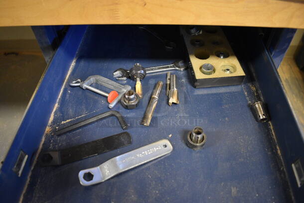 Desk w/ Butcher Block Tabletop and Metal 4 Drawer Filing Cabinet. 94x30x36. (Midtown 2: Room 130) - Image 3 of 7