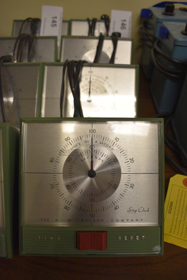 4 AW Haydon Model K15140 Metal Stop Clocks. 6x5.5x5. 4 Times Your Bid! (Midtown 2: Room 105)
