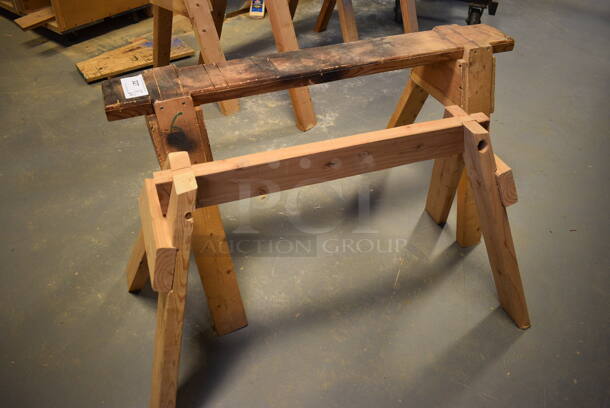 2 Various Wooden Sawhorses. 45x25x23, 40x20x22. 2 Times Your Bid! (Midtown 2: Room 130) - Image 2 of 2