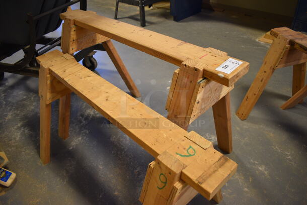 2 Various Wooden Sawhorses. 47x29x31, 48x22x23. 2 Times Your Bid! (Midtown 2: Room 130) - Image 2 of 4